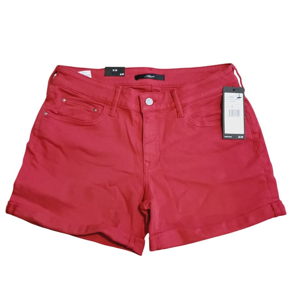 NEW Mavi Sara Mid-Rise‎ 4" Boyfriend Denim Shorts in Brick la Vintage, Size 30